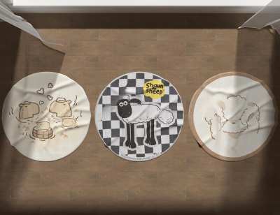 现代圆形卡通地毯3D模型下载